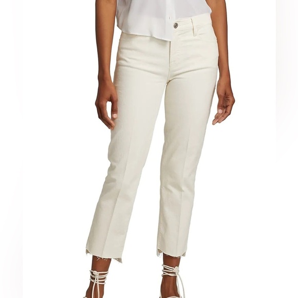 FRAME Jeans Women’s Size 33 Le High Straight Raw Stagger Crop Au Natural Grind - Picture 1 of 15